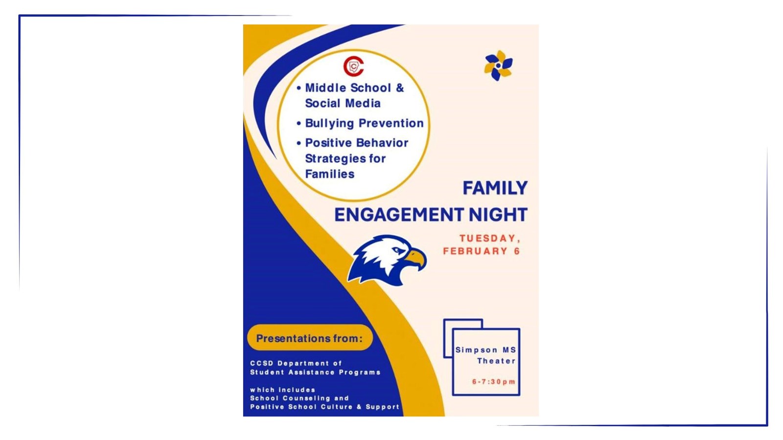 flyer for Family Engagement Night